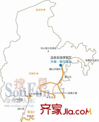 天泰藍(lán)泉?jiǎng)e墅交通圖