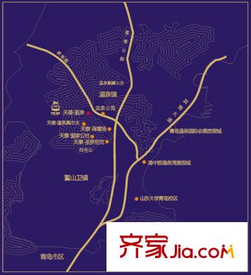 天泰藍(lán)泉?jiǎng)e墅交通圖