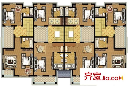 濟州麒麟山莊13-05-58地產(chǎn)韓國別墅戶型2-2層 4室3廳3衛(wèi)1廚