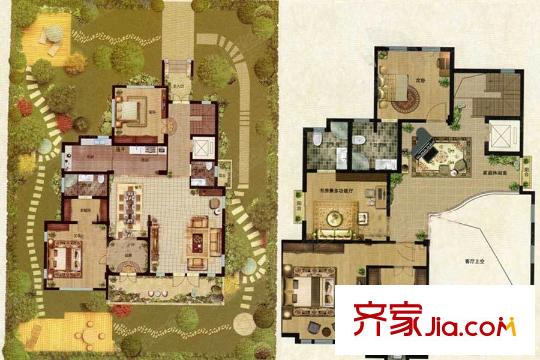 康大國(guó)色天香F1戶型圖 4室3廳4衛(wèi)1廚