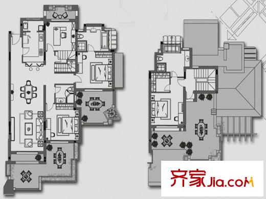 麥爾文藝墅戶型圖 4室2廳3衛(wèi)
