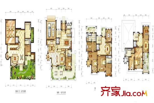 玫瑰庭院別墅獨(dú)棟戶型 6室4廳4衛(wèi)1廚