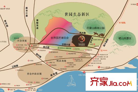 玫瑰庭院別墅交通區(qū)位圖