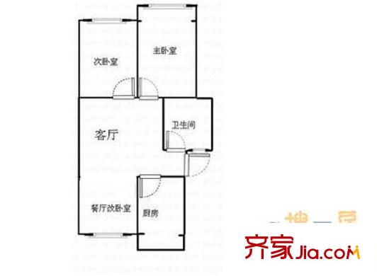 海爾小區(qū) 2室 戶型圖