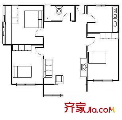海爾小區(qū) 3室 戶型圖