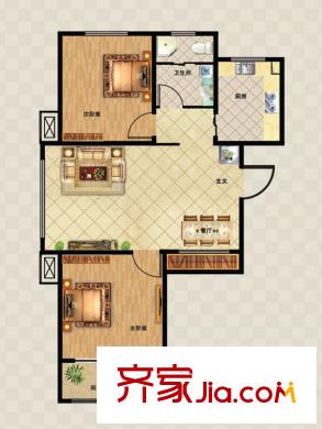 青實櫻花郡8-A戶型 2室2廳1衛(wèi)1廚