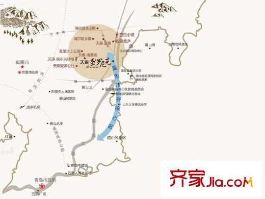 天泰圣羅尼克交通圖區(qū)位圖