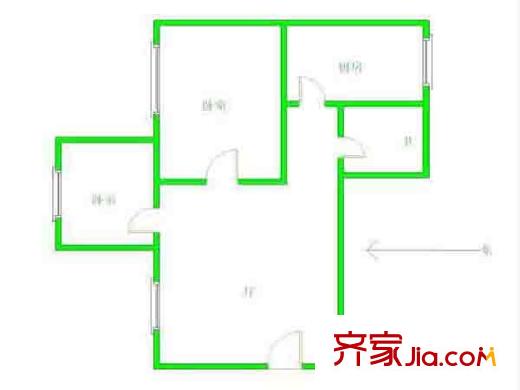 供電苑戶型圖戶型圖 2室 2室1廳1衛(wèi)1廚