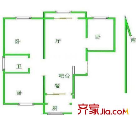 登隆巷小區(qū)戶型圖戶型圖 3室 3室1廳1衛(wèi)1廚