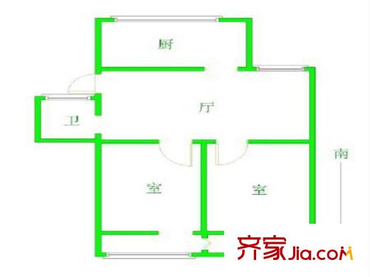 府后村戶型圖戶型圖 2室 2室1廳1衛(wèi)1廚
