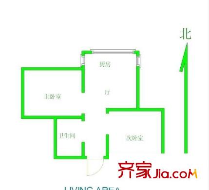 百家湖花園米蘭城戶型圖戶型圖 2室 2室1廳1衛(wèi)1廚