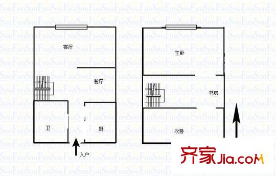 尚景公寓戶型圖戶型圖 2室 2室2廳1衛(wèi)1廚