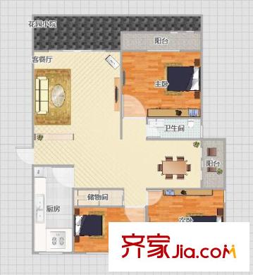 東郊小鎮(zhèn)第一街區(qū)戶型圖戶型圖 3室 3室2廳1衛(wèi)1廚