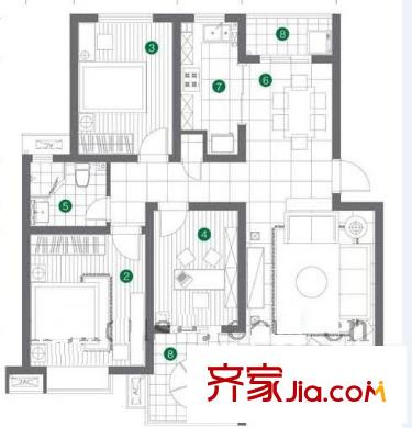 東郊小鎮(zhèn)第一街區(qū)戶型圖戶型圖 3室 3室1廳1衛(wèi)1廚