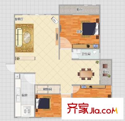 東郊小鎮(zhèn)第一街區(qū)戶(hù)型圖戶(hù)型圖 3室 3室2廳1衛(wèi)1廚