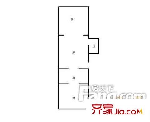 西山花苑戶型圖戶型圖 2室1廳1衛(wèi)1廚