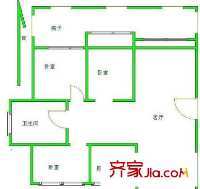 東郊小鎮(zhèn)小小家戶型圖戶型圖 3室 3室2廳1衛(wèi)1廚