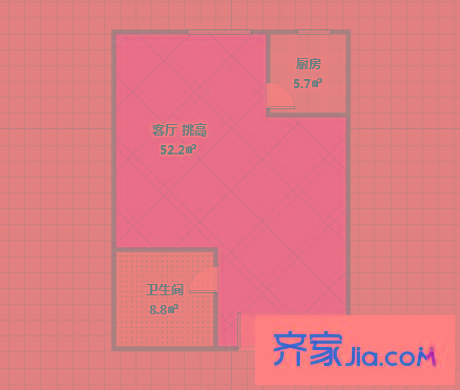 東郊小鎮(zhèn)小小家戶型圖戶型圖 2室 2室1廳1衛(wèi)1廚