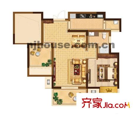 富力城戶型圖戶型 B 