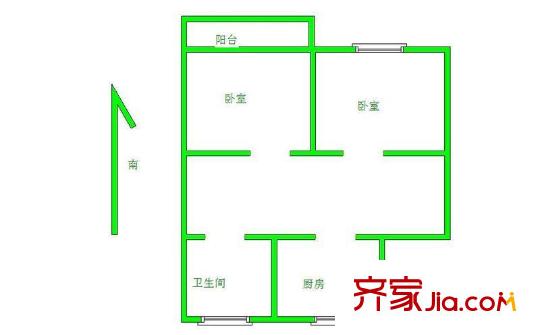 應(yīng)天花園戶型圖戶型圖 2室 2室1廳1衛(wèi)1廚
