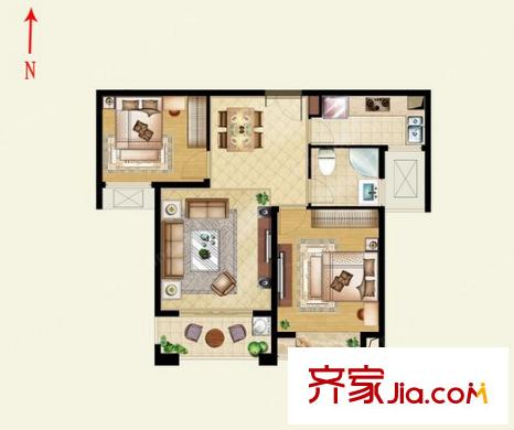 萊蒙水榭春天戶型圖B戶型 