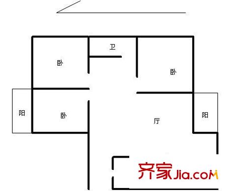 青山灣戶型圖戶型圖 3室 3室2廳1衛(wèi)