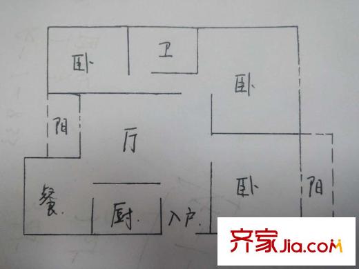 青山灣戶型圖戶型圖 3室 3室2廳1衛(wèi)1廚