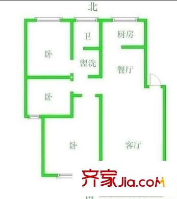 湖濱公寓戶型圖戶型圖3室 3室2廳1衛(wèi)1廚
