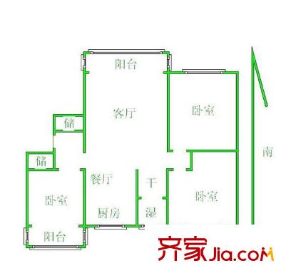 湖濱公寓戶型圖戶型圖 3室  3室2廳1衛(wèi)1廚