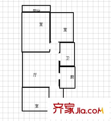 蓮花新城嘉園戶型圖戶型圖 3室 3室1廳1衛(wèi)1廚