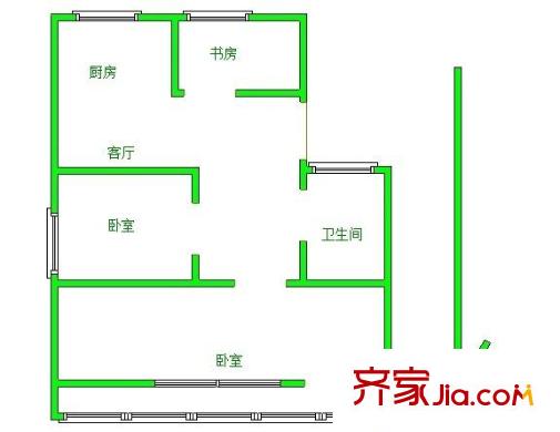 櫻駝花園戶型圖戶型圖 3室 3室1廳1衛(wèi)1廚