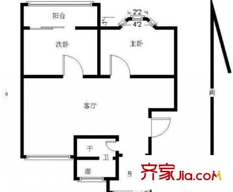 天印花園戶型圖戶型圖 2室 2室1廳1衛(wèi)1廚