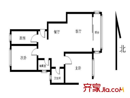 云錦美地戶型圖戶型圖 3室 3室2廳1衛(wèi)1廚