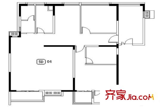 21世紀(jì)百家湖1號一期67幢標(biāo)準(zhǔn)層A4戶型 2室2廳1衛(wèi)1廚