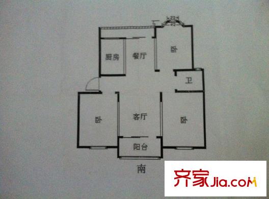 萊茵東郡戶型圖戶型圖 3室 3室2廳1衛(wèi)1廚