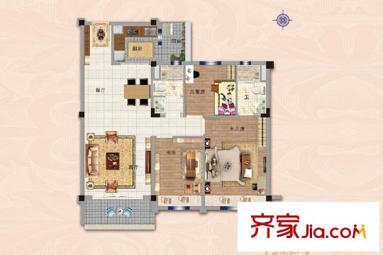 碧桂園世紀(jì)城邦項(xiàng)目一期標(biāo)準(zhǔn)層2、3、26、27#YJ115-A戶型 3室2廳2衛(wèi)1廚