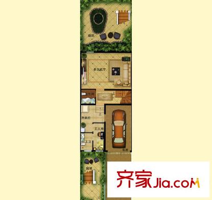 東紫園一期聯(lián)排G戶型負一層 3室3廳5衛(wèi)1廚