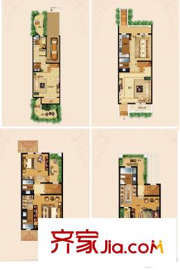 東紫園聯(lián)排別墅H-1戶型 4室3廳5衛(wèi)1廚