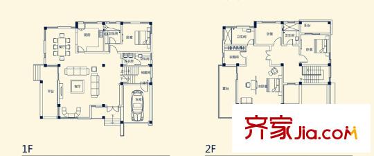 世外邊城二期樂山墅標(biāo)準(zhǔn)層a2s戶型 4室2廳4衛(wèi)1廚