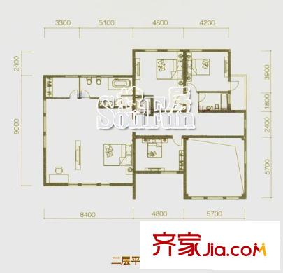 翠海名家園戶型圖名家別墅06（二層） 5室2廳5衛(wèi)1廚