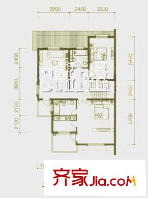 翠海名家園戶型圖一期別墅戶型圖 3室2衛(wèi)