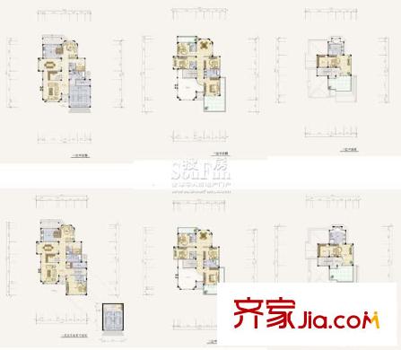 嘉瑞山莊戶型圖一期別墅戶型圖 5室4廳5衛(wèi)1廚