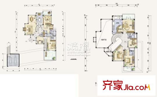 嘉瑞山莊戶型圖一期別墅戶型圖 5室3廳3衛(wèi)1廚