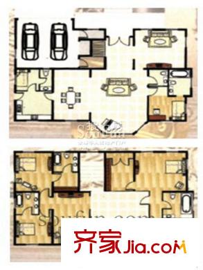 百家湖花園印象威尼斯戶型圖戶型圖 6室4廳4衛(wèi)1廚