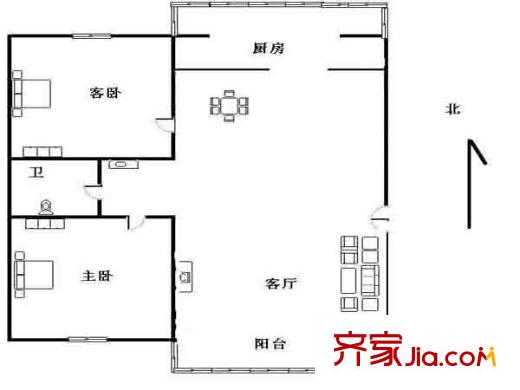 科苑公寓戶型圖戶型圖 2室 2室2廳1衛(wèi)1廚