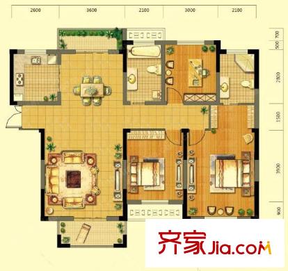 科苑公寓戶型圖戶型圖 3室 3室2廳2衛(wèi)