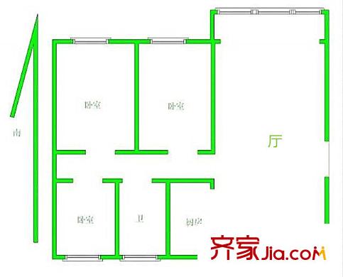 竹山雅居戶型圖戶型圖 3室 3室1廳1衛(wèi)1廚