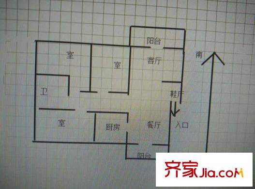 竹山雅居戶型圖戶型圖 3室 3室2廳1衛(wèi)