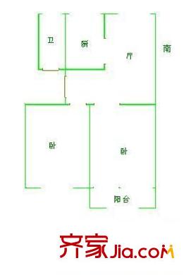 中北品閣戶型圖戶型圖 1室  1室1廳1衛(wèi)1廚