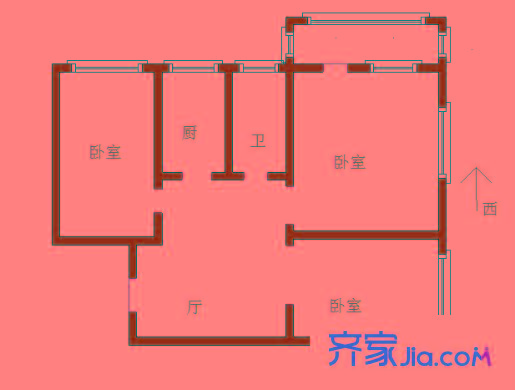 九蓮塘小區(qū)戶型圖戶型圖 3室 3室1廳1衛(wèi)1廚